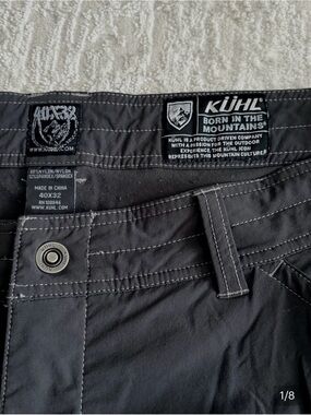 Kuhl Men's Renegade UPF Hiking Outdoor Nylon Spandex. Pants Slate Grey 40x32